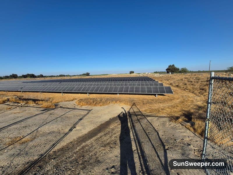 Before solar panel cleaning photo