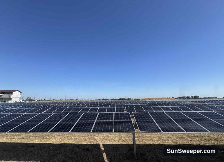 After solar panel cleaning photo