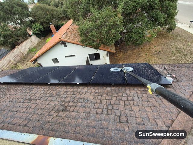 Before solar panel cleaning photo